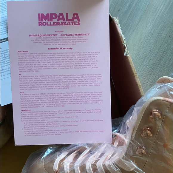 IMPALA ROLLERSKATES - PINK SKATES - ROLLERSKATE WOMENS SIZE 9 USA NIB NWT - Picture 15 of 15